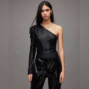 All saints Daphne sequin bodysuit